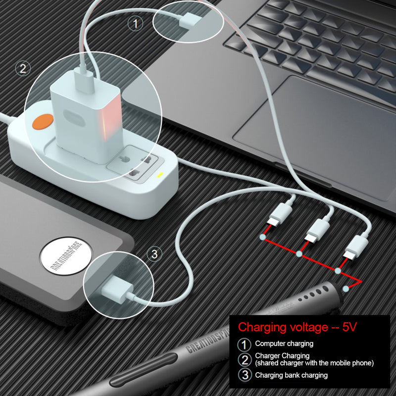 Mini Precision Electric Screwdriver DIY Tools Set with LED Light for Models & Electronics (Frosted) - EngineDIY