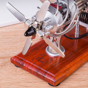 ENGINEDIY 16 Cylinder Swash Plate Stirling Engine Generator Model with Voltage Digital Display Meter and LED - EngineDIY