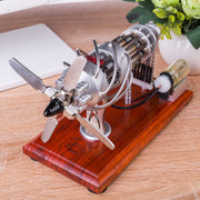 ENGINEDIY 16 Cylinder Swash Plate Stirling Engine Generator Model with Voltage Digital Display Meter and LED - EngineDIY