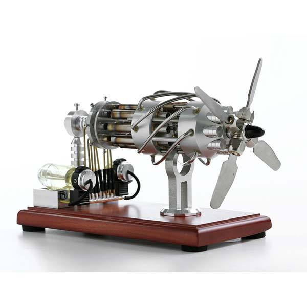 16 Cylinder Stirling Engine Double Tank Gas Powered Motor Stirling Engine Model Toy - enginediy