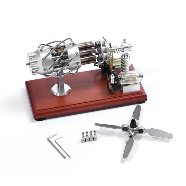 16 Cylinder Stirling Engine Double Tank Gas Powered Motor Stirling Engine Model Toy - enginediy