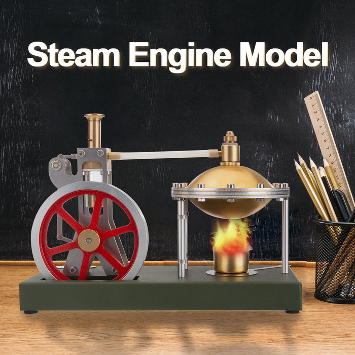 ENJOMOR DIY Assembly Steam Engine Kit Retro Vertical with Spherical Boiler DIY KIT