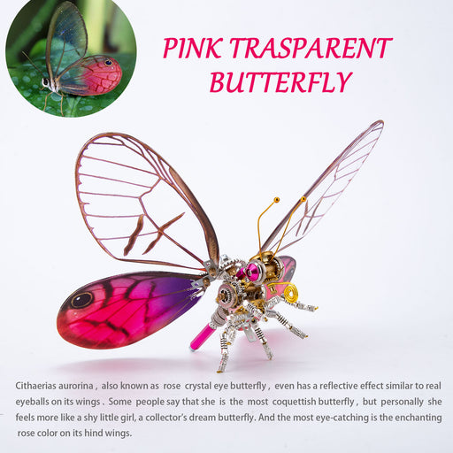 Steampunk 3D Butterfly Model Metal Puzzle DIY Assembly Kit for Kids, Teens and Adults (150PCS+) - Cithaerias Aurorina