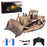 HUINA 1/16 D9R Armored Bulldozer 2.4GHz 9CH RC D9R Engineer Bulldozer Model Military Vehicle Models with Dual Batteries (Khaki)