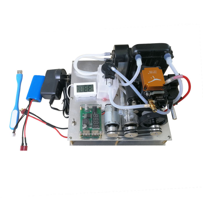 TOYAN Methanol / Gasoline General Engine Model DIY Micro Water-cooled Generator Set (with Water Pump / Radiator Water Tank / Thermometer) - enginediy