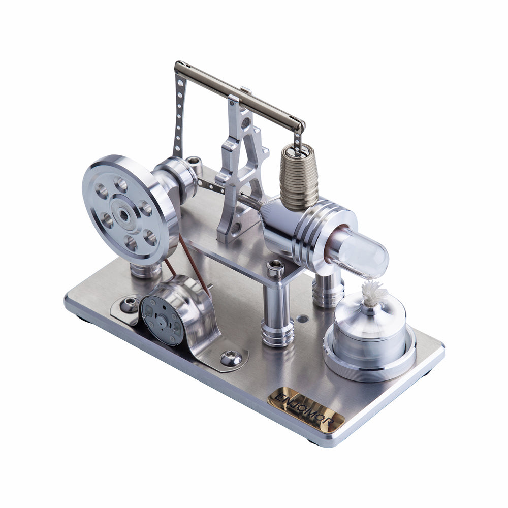Stirling Engine Generator Metal Piston Stirling Engine Model with Colorful LED - Enginediy