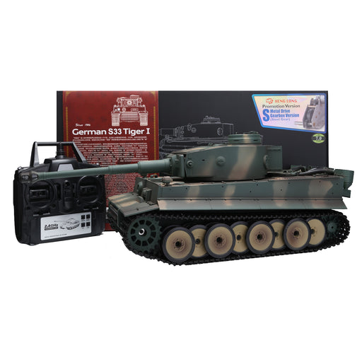 1/16 RC Tan 2.4G German S33 Tiger I RC Tank Military Vehicle with Lights&Sounds (7.0 Basic Edition)