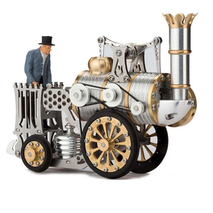 Stirling Engine Steam Train Model DIY Assembly Metal Mechanical Crafts (No Track )---Running Version - enginediy