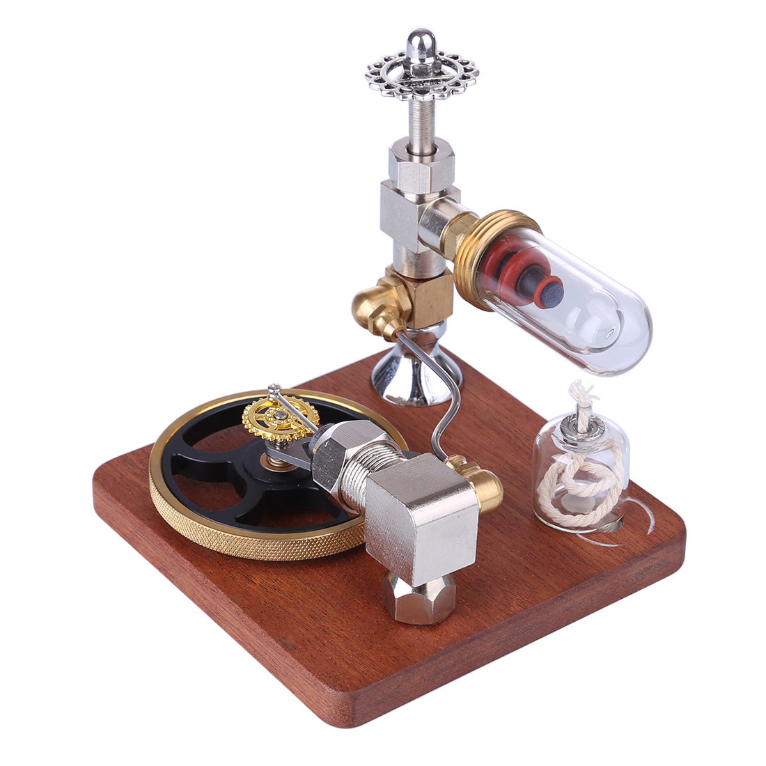 Stirling Engine Model with Horizontal Flywheel Speed Adjustable Scie