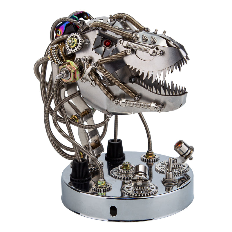3D Metal Steampunk Moving Mechanical Dinosaur Head Model Kits - 180PCS+ - EngineDIY