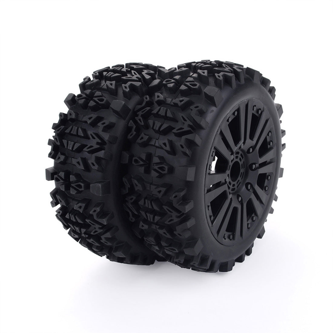 Lot De 4 Jantes Pour Voiture RC 1/10 - Noir - Plastique - Dimensions 62x26mm - Pièces De Rechange Neuves