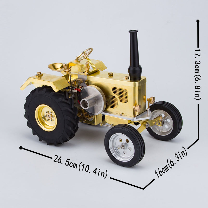 T16 Antique Roller Tractor Model with 1.6cc Mini Horizontal Air-cooled Single-cylinder Gasoline IC Engine - EngineDIY