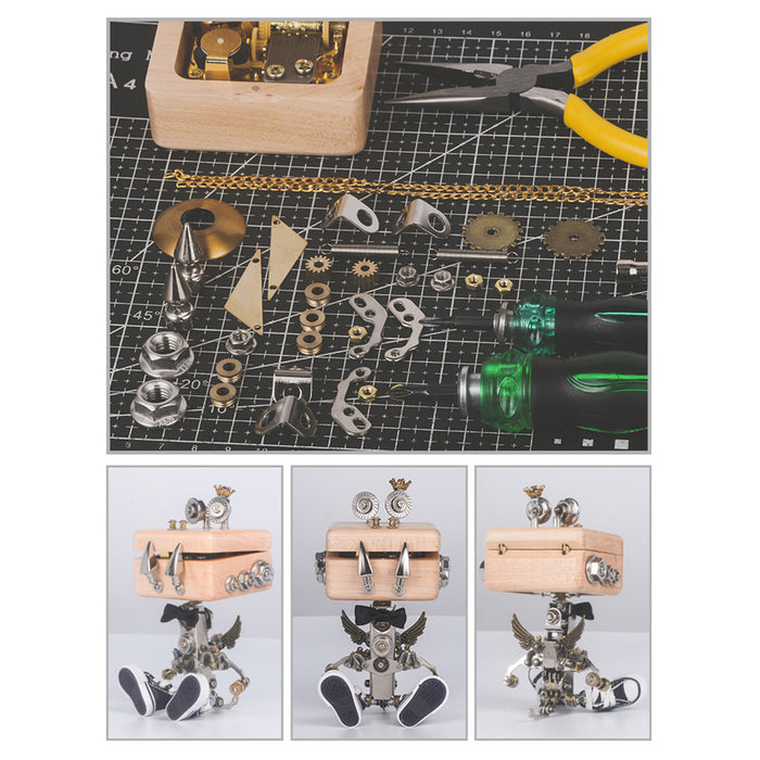 150Pcs DIY Little Monster Figure 3D Metal Puzzle Model Mechanical Monster Music Box Kit