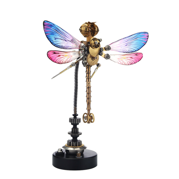 3D Metal Steampunk Craft Puzzle Mechanical Dragonfly Model DIY Assembly Animal Jigsaw Puzzle Kit Games Creative Gift-300PCS+