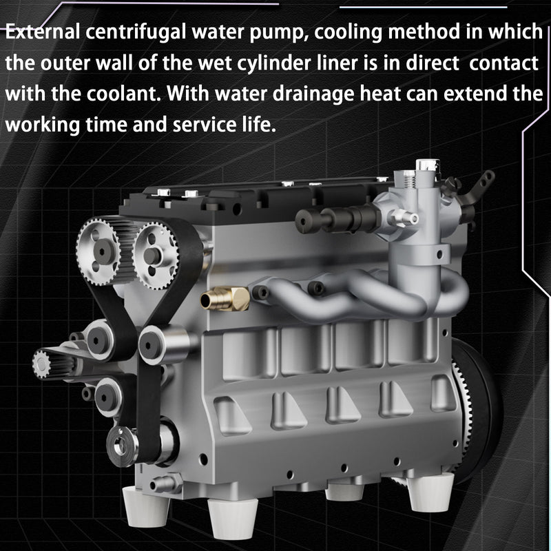 HOWIN L4 Engine 17.2cc SOHC Inline 4 Cylinder 4 Stroke Water-cooled Electric Nitro IC Engine Model - EngineDIY