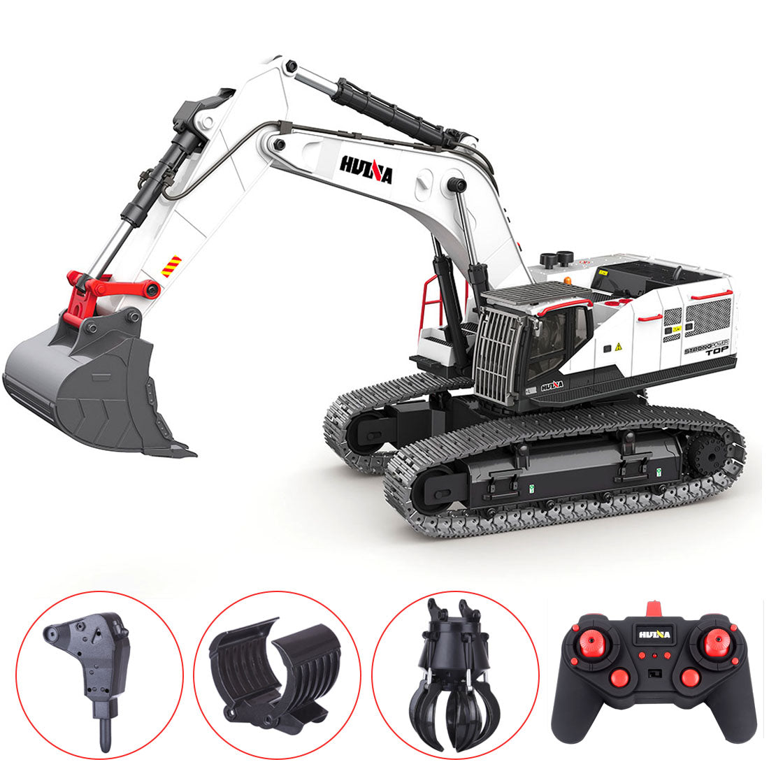 HUINA RC Excavator 4種類パーツ付き HUINA 1:14 22CH 2.4G RC Excavator Model 4-in-1 Alloy Remote