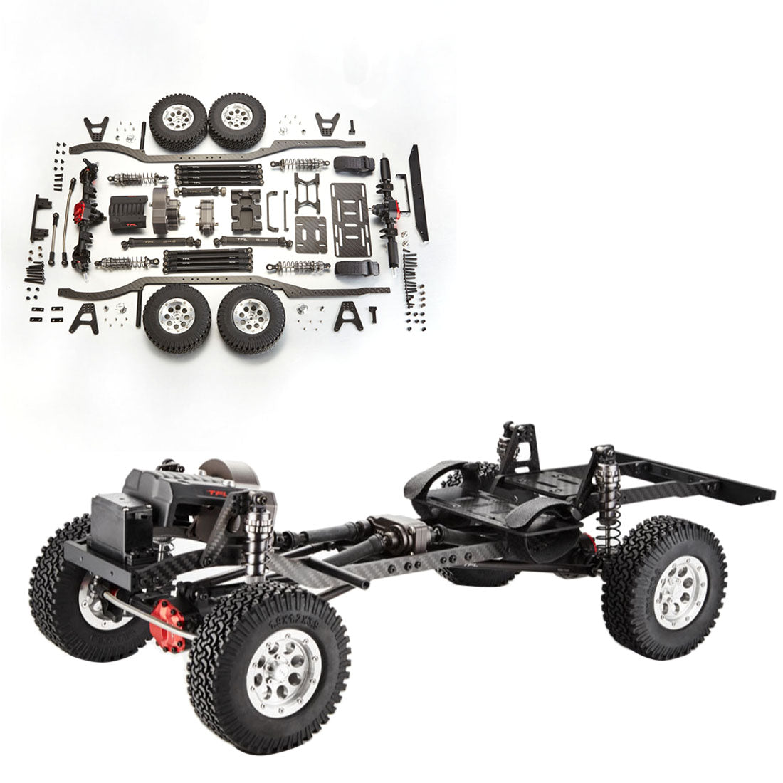 TFL C1704 1/10 Climbing Car Frame Metal Car Frame for D110 Car Shell