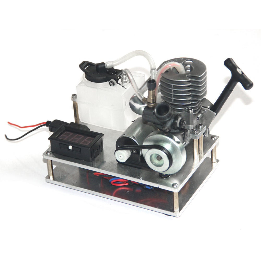 Single Cylinder 2 Stroke Nitro Engine 12V Generator Model Science Experiment Hand Start Model