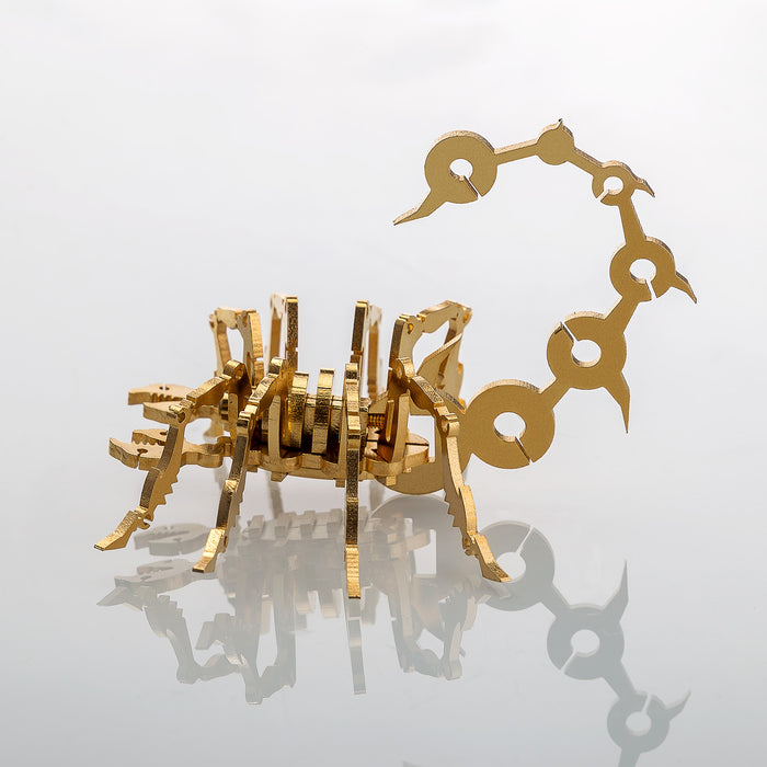DIY Stainless Steel 3D Assembly Model Ornament Assembly Golden Scorpion
