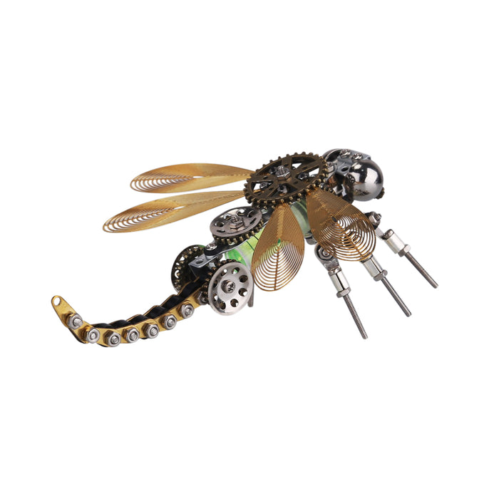 3D Puzzle Model Kit Mechanical Dragonfly with Night Light Color-changing Metal Games  - 260Pcs
