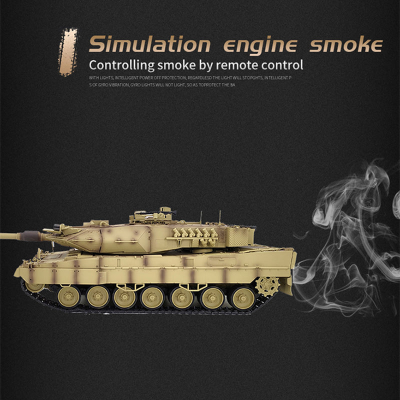 1/16 RC-Panzer, 2,4 G, deutscher Kampfpanzer Leopard 2A7, Fahrzeugmodell, Spielzeug mit Licht und Ton (Basisversion)