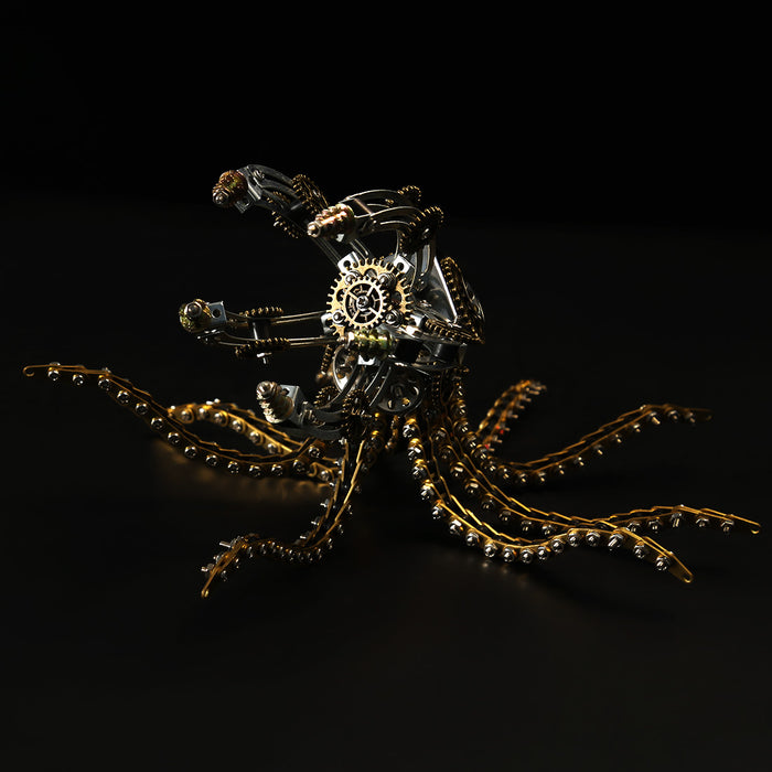 3D Metal Steampunk Galaxy Craft Puzzle Mechanical Octopus with Bluetooth Speaker Model DIY Assembly for Home Decor Creative Gift-1060PCS