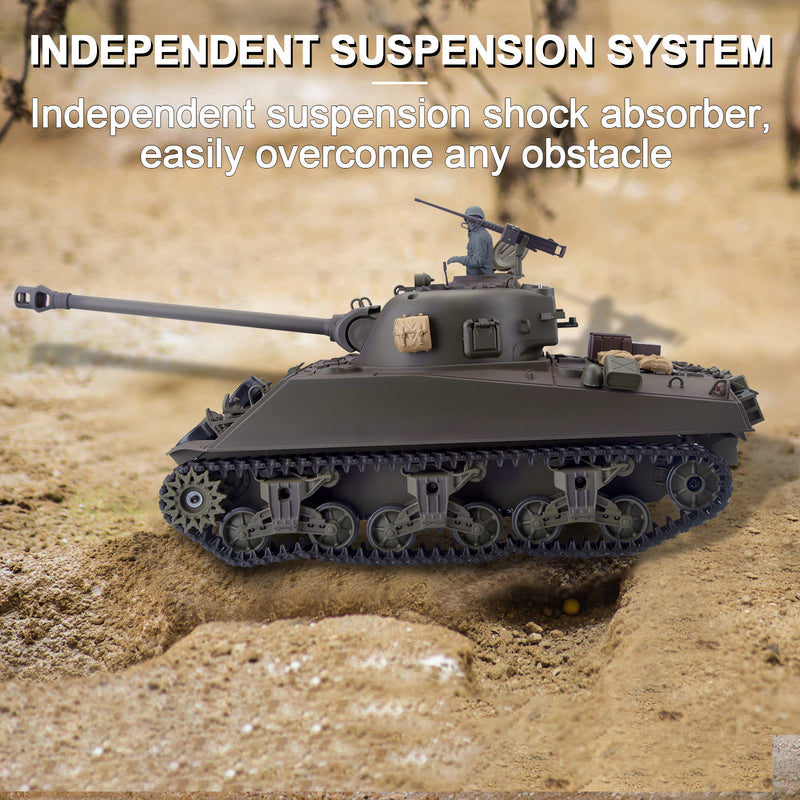 1/16 2.4G RC Tank M4A3 Medium Tank Military Vehicle Model - EngineDIY