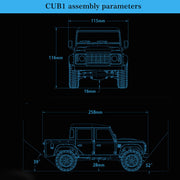 Capo CUB1 RC Crawler Truck 1:18 4WD Electric RC Simulation Off-Road Vehicle Pickup Truck Model with Differential Lock KIT - EngineDIY