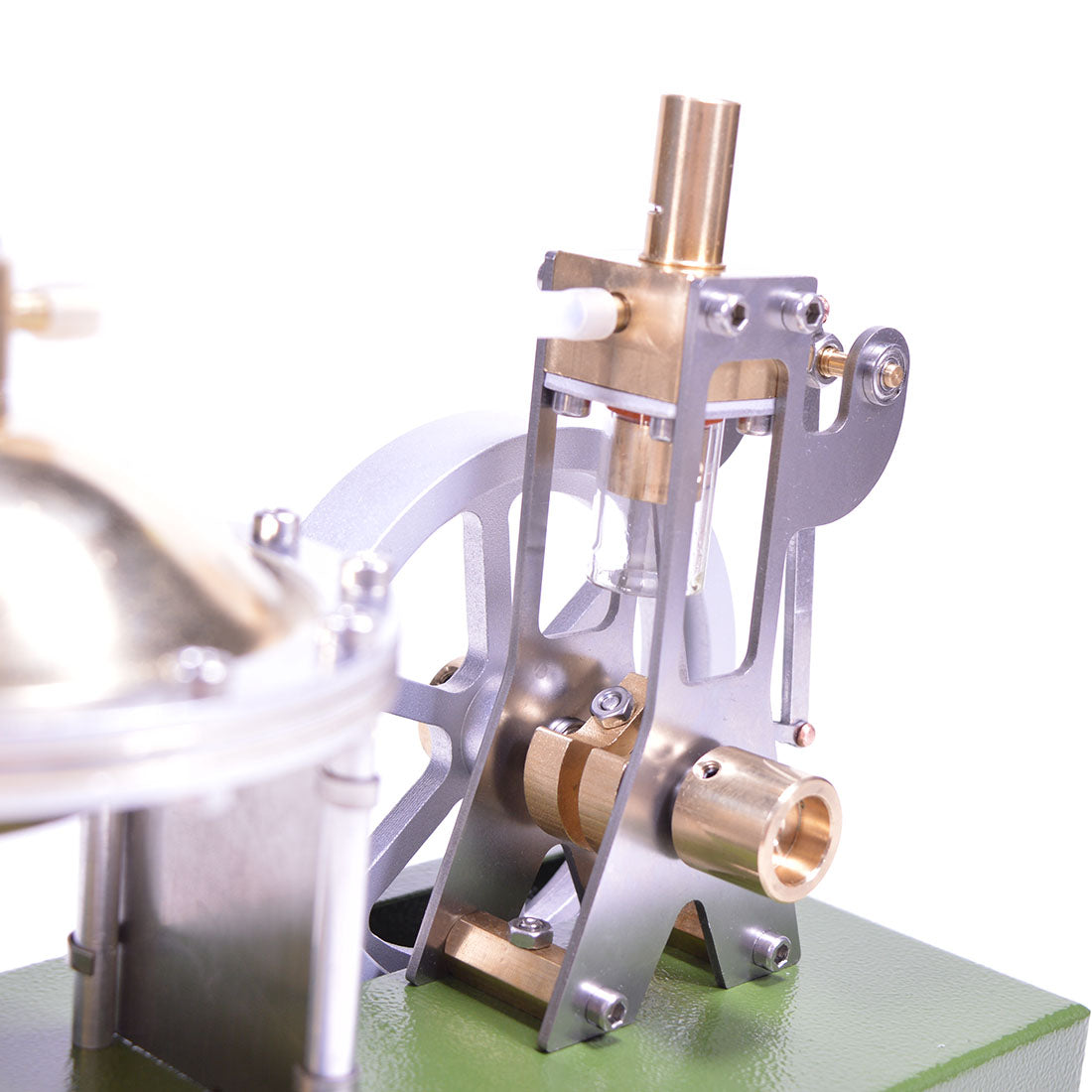 Machine à vapeur rétro en métal ENJOMOR avec chaudière – Modèle de machine à vapeur cylindrique verticale transparente – Jouet STEM