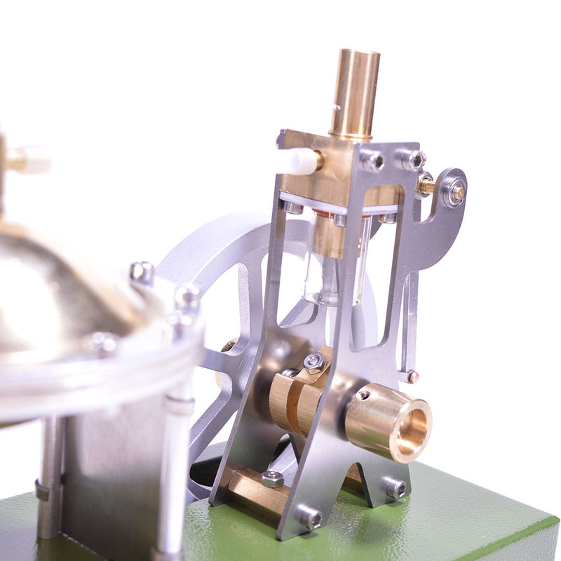 ENJOMOR Retro Metal Steam Engine with Boiler - Vertical Transparent Cylinder Steam Engine Model - STEM Toy - EngineDIY