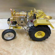 T12 Antique Roller Tractor Model with 1.6cc Mini Horizontal Single-cylinder Water-cooled Gasoline IC Engine - EngineDIY