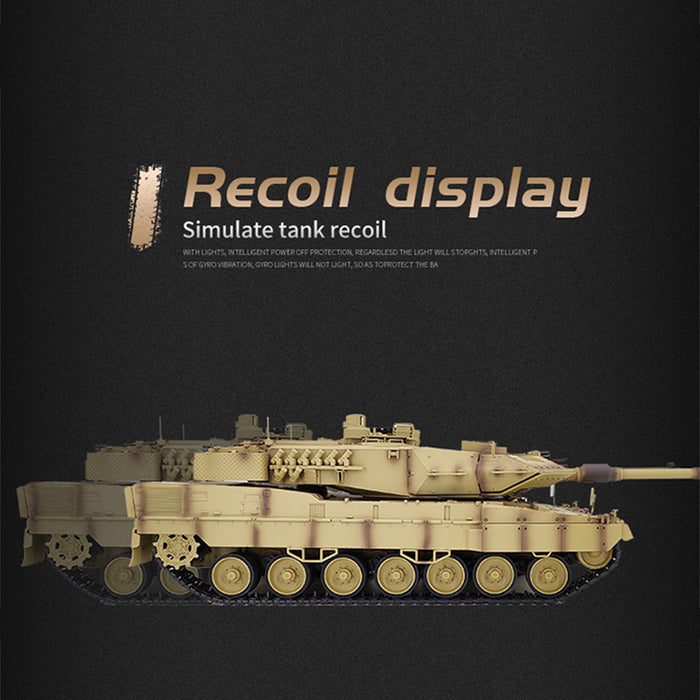1/16 RC Tank 2.4G German Leopard 2A7 Main Battle Tank Vehicle Model Toys with Lights&Sounds (Basic Version)