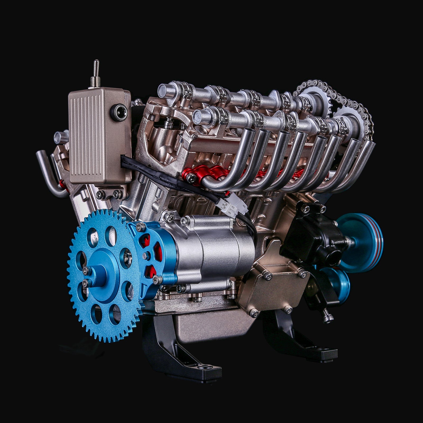 Teching V8 Engine Model Kit Metal Assembly DIY Kit 500+Pcs Mechanical Car Engine Science Experiment Physics Toy