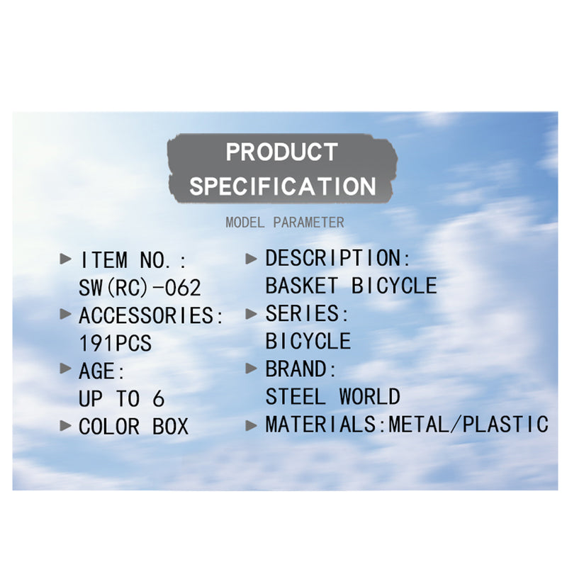 191Pcs Bicycle Assembly Kit DIY Metal Screws Model Mini Puzzle Toys for Kids