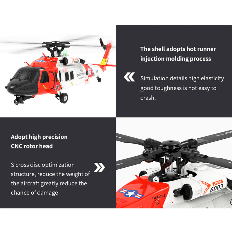YUXIANG YXZNRC F09-S 1/47 RC Airplane 2.4G 6CH Brushless Direct Drive RC Helicopter Model - RTF Edition - EngineDIY