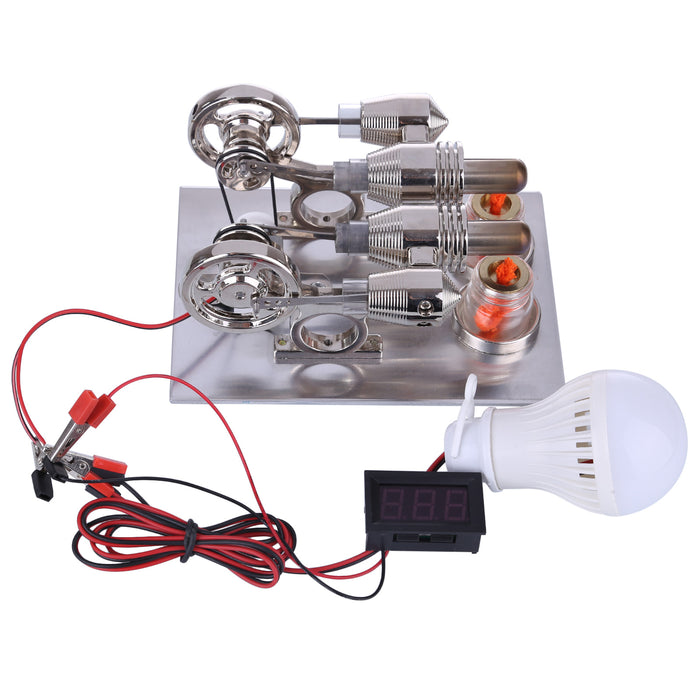 ENJOMOR Stirling Engine Model Generator with Bulb and Voltage Digital Display Meter - STEM Toy