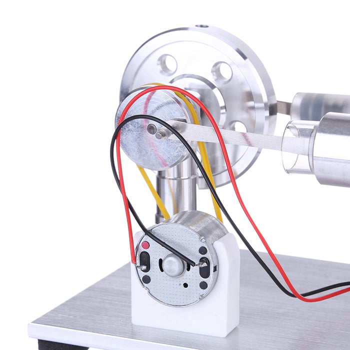 Stirling Engine Kit Single Cylinder External Combustion Stirling Engine Model with Electricity Generator LED Enginediy