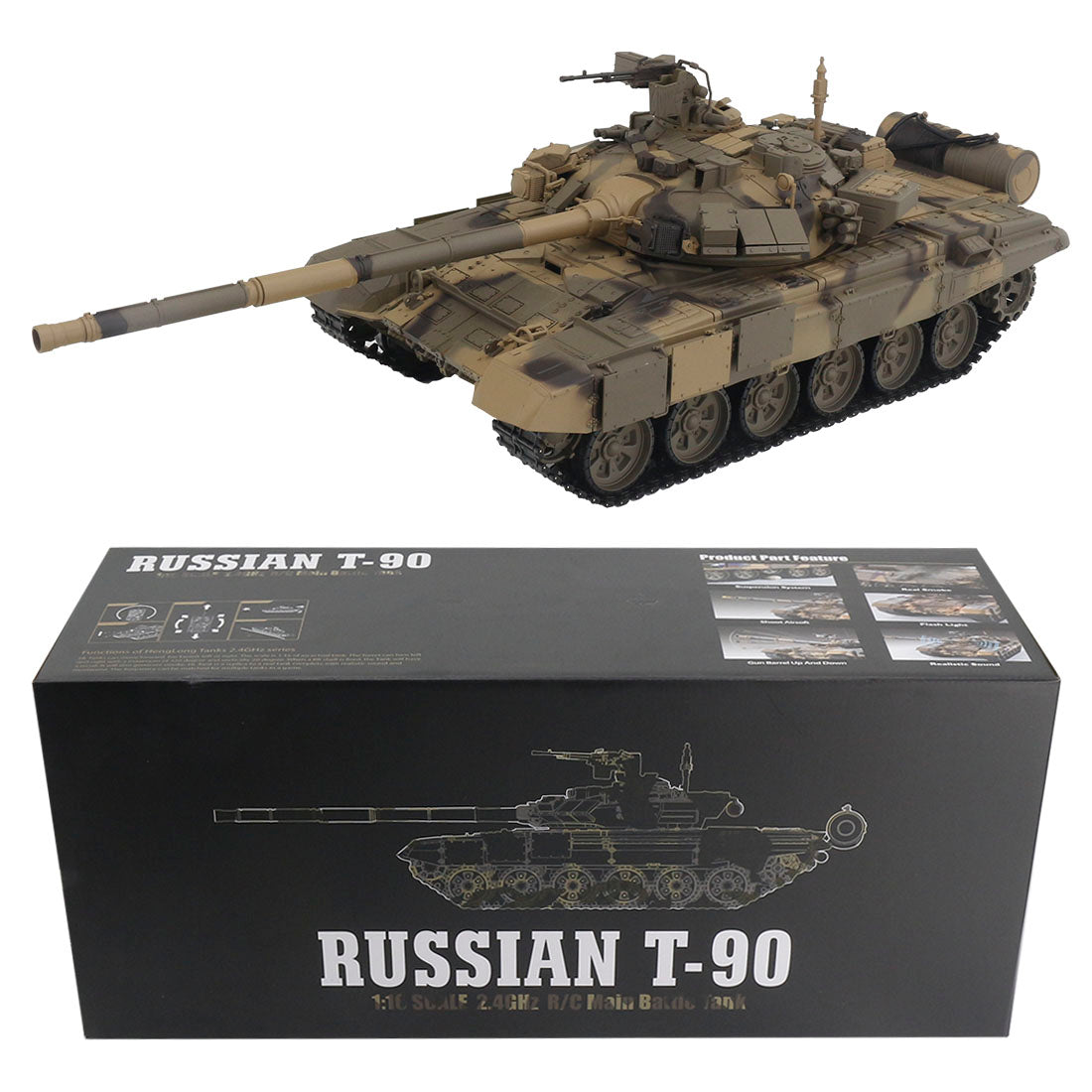 1/16 RC Tank 2.4G T90 RC Main Battle Tank Model Toys Simulation