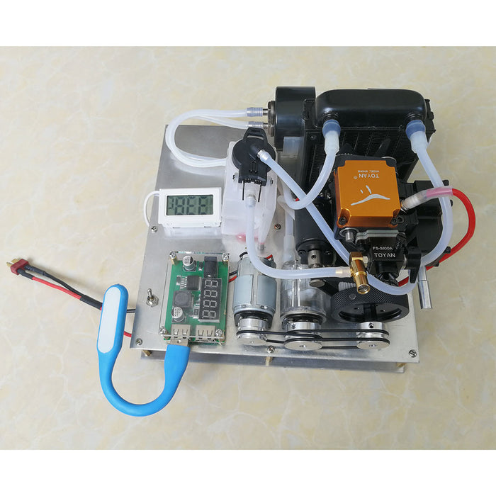 TOYAN Gasoline Engine Model DIY Micro Water-cooled Generator Set (with Water Pump / Radiator Water Tank / Thermometer) - enginediy