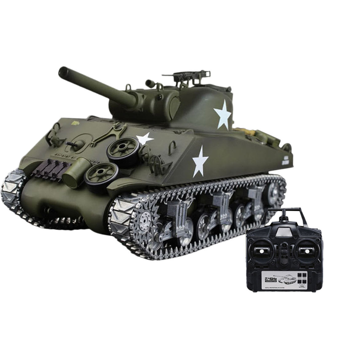1/16 RC Tank American M4A3 Sherman Simulated Tank 2.4G Remote Control