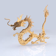100Pcs+ DIY Metal Assembly Oriental Mythological Creatures Golden Chinese Dragon - EngineDIY