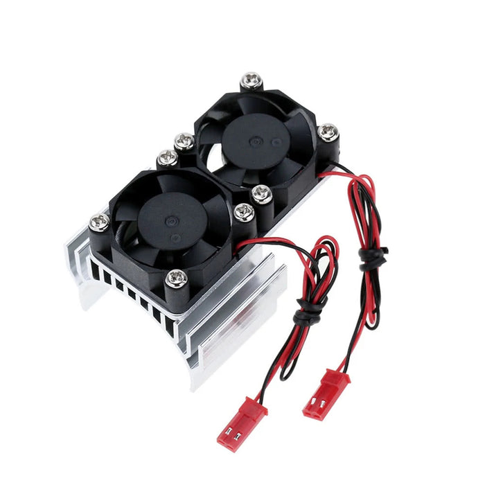 Motor Heat Sink with 2 Cooling Fans for HSP 1/10 RC Car 540/550 3650 Motor