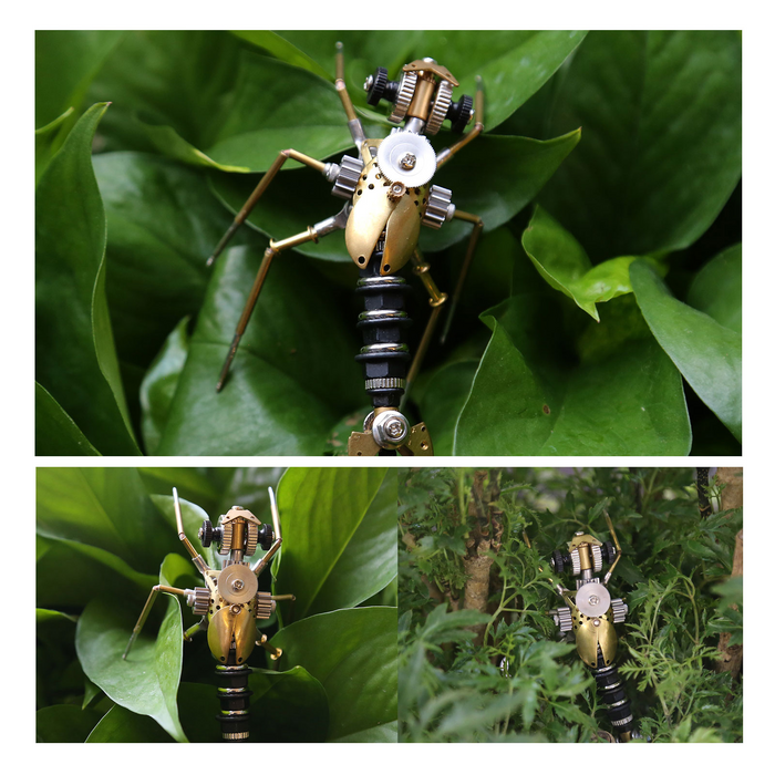 270Pcs Steampunk Insect Metal Model Kits Mechanical Crafts for Home Decor - Mosquito + Deck Insect + Bee Trinity