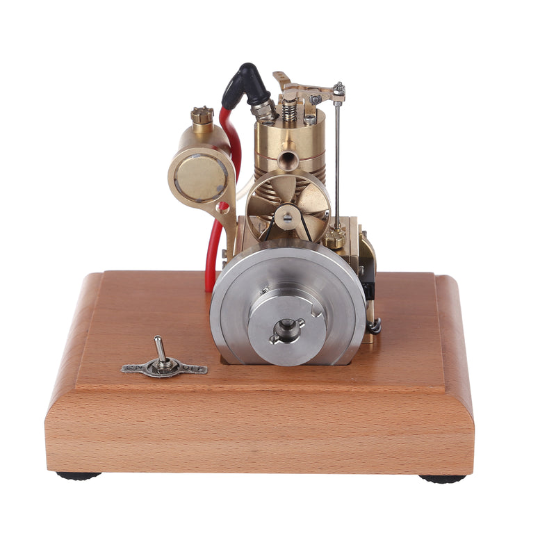 M16 1.6cc Mini 4 Stroke Gasoline Engine Model Vertical Air-cooled Single-cylinder Engine with Wooden Base - EngineDIY