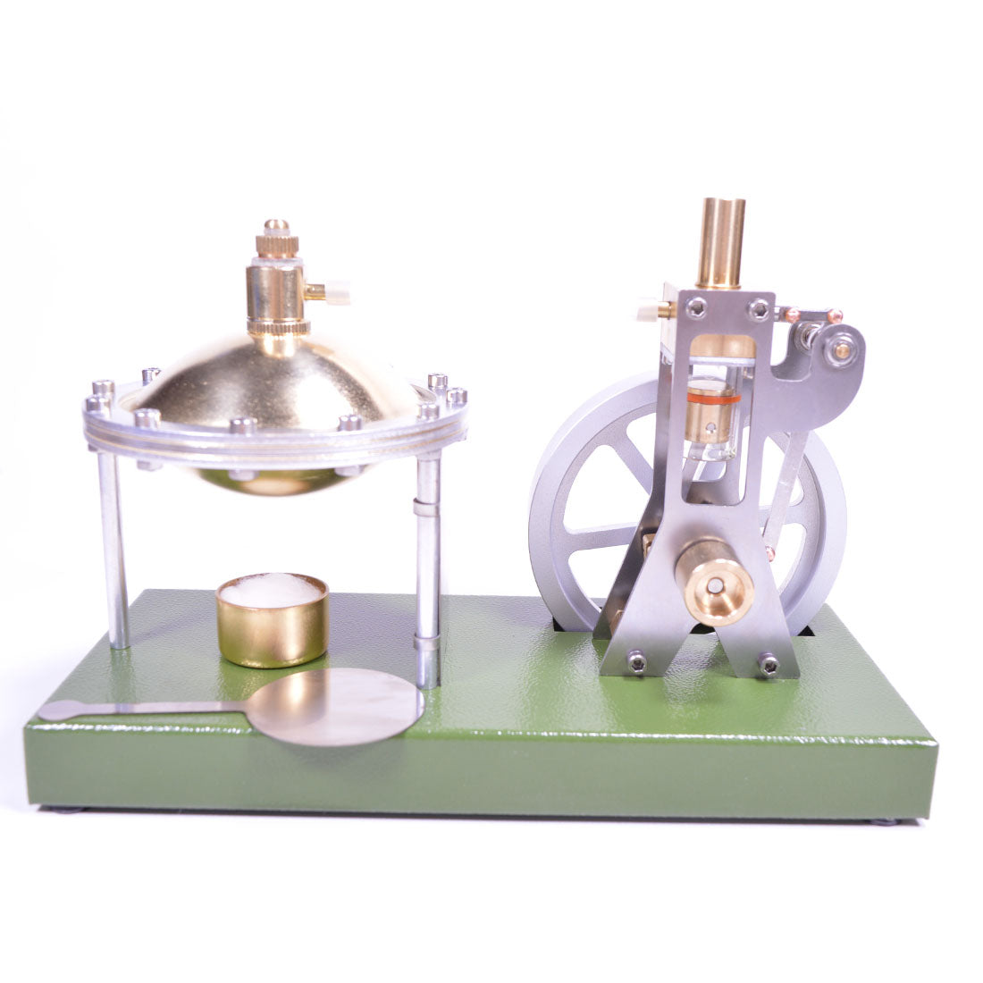 Machine à vapeur rétro en métal ENJOMOR avec chaudière – Modèle de machine à vapeur cylindrique verticale transparente – Jouet STEM