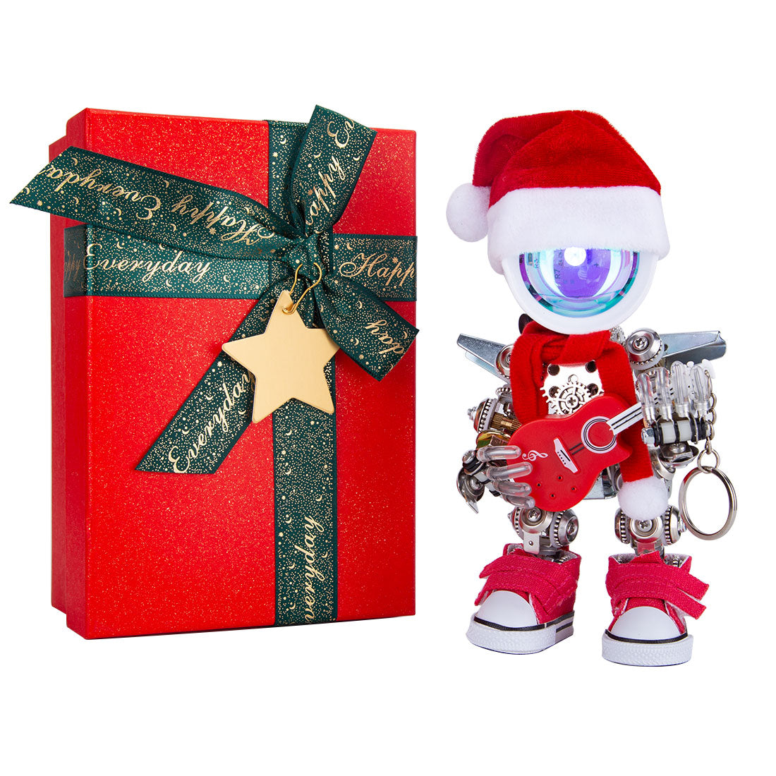 Kit de montage de lampe d'ambiance colorée 3D en métal, robot guitariste punk mécanique, pour enfants, adolescents et adultes - 366 pièces