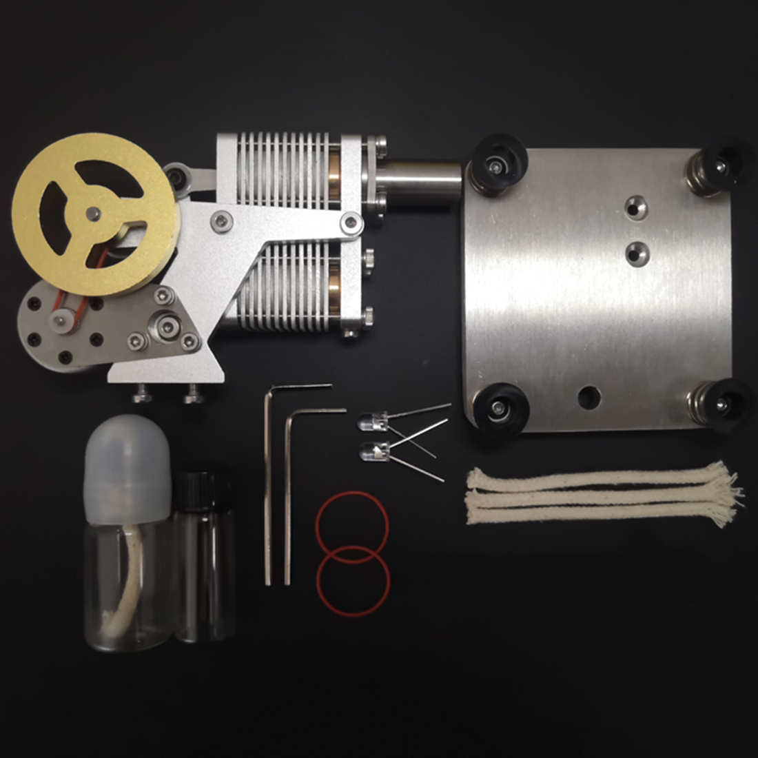 ENJOMOR Mini générateur électrique à moteur Stirling à air chaud à structure α 4 000 tr/min - Collection cadeau