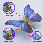 Steampunk 3D Butterfly Model Metal Puzzle DIY Assembly Kit for Kids, Teens and Adults (150PCS+) - EngineDIY