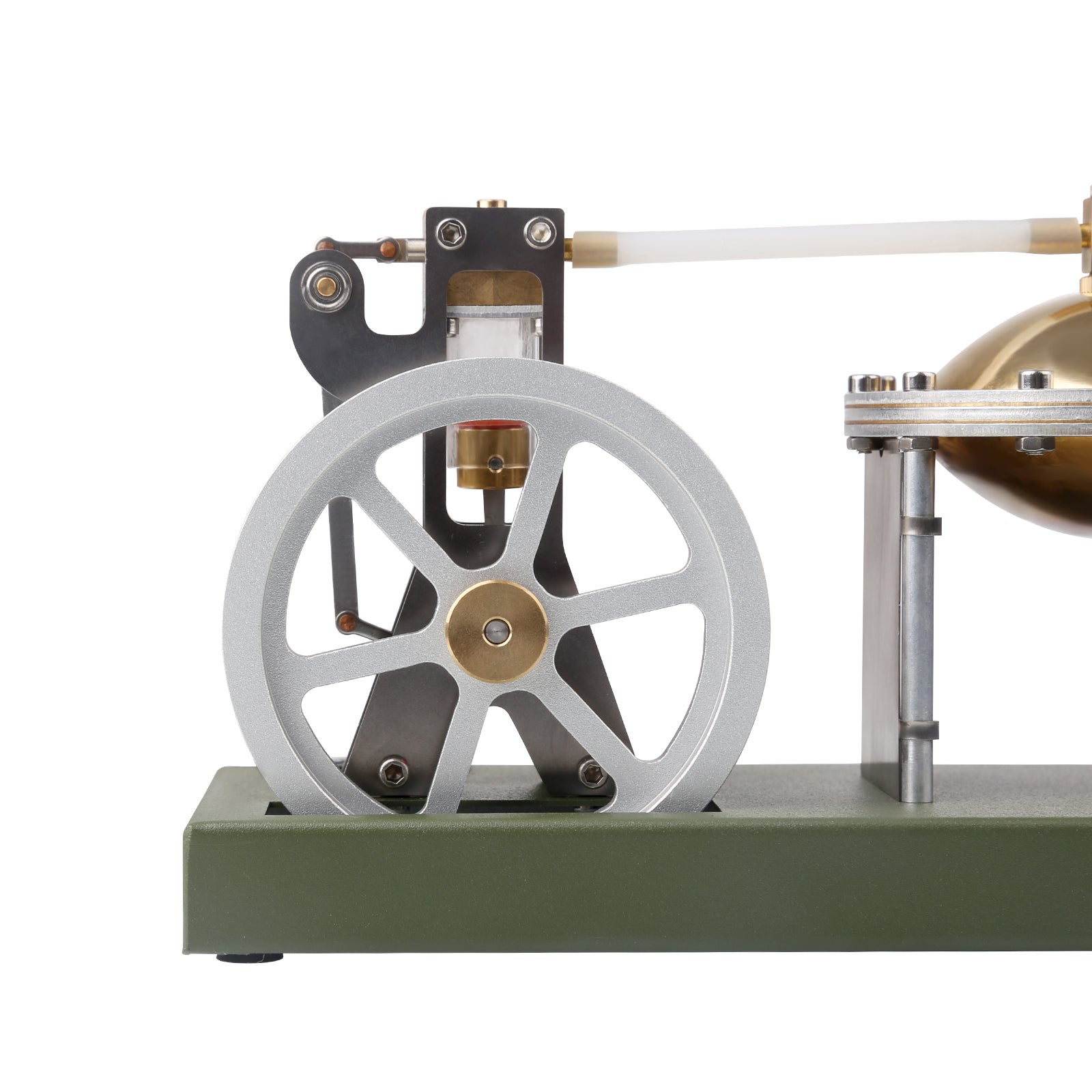 Machine à vapeur rétro en métal ENJOMOR avec chaudière – Modèle de machine à vapeur cylindrique verticale transparente – Jouet STEM