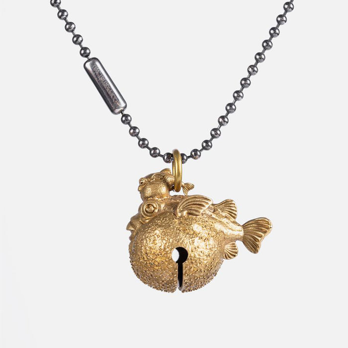 Globefish Bell Puffer Fish Keychain Pendant
